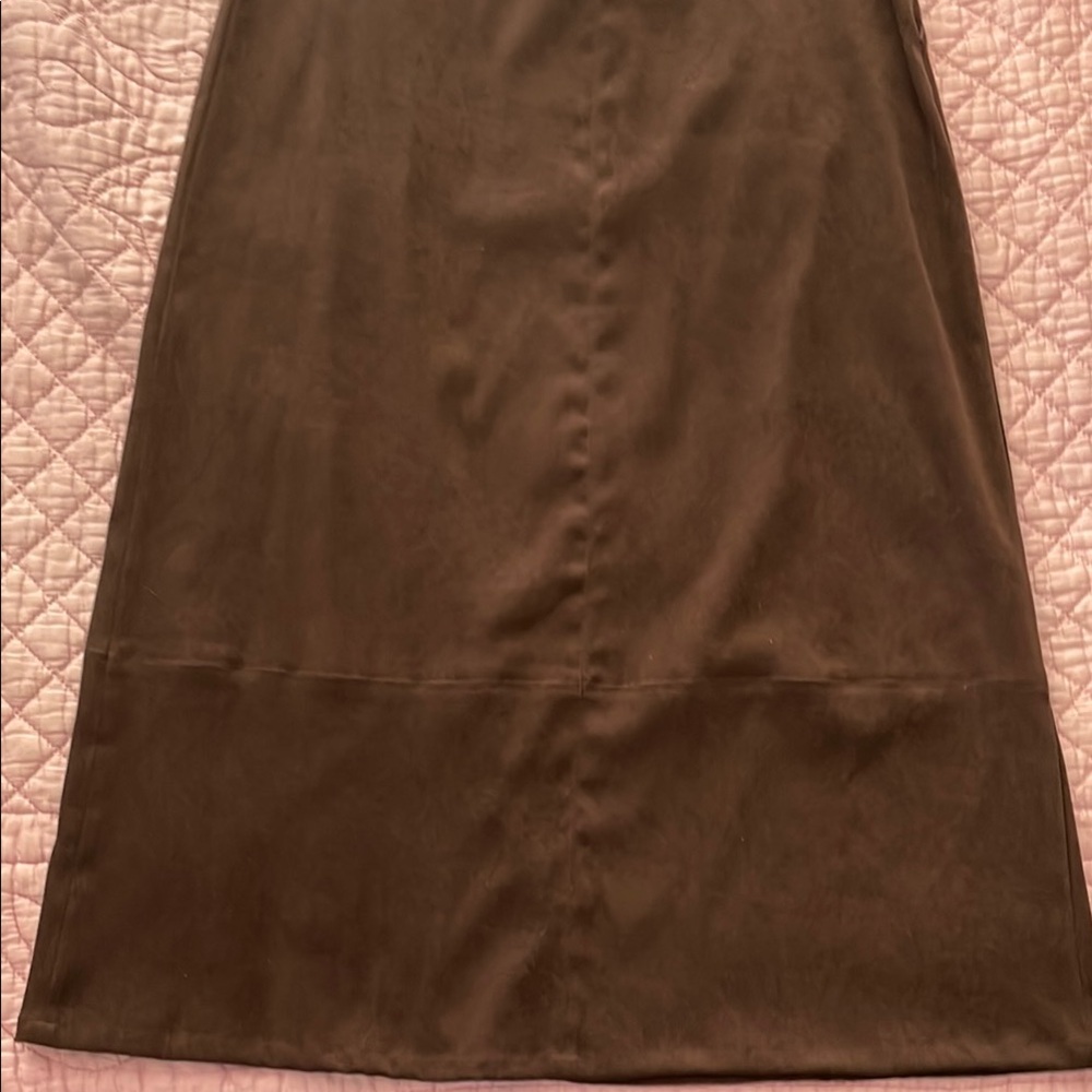 Josephine Chaus Sport Brown Women's Suede-like Skirt
